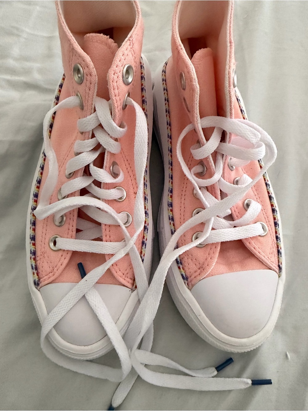 Converse Friendship Bracelet Pink and White Kids' High-Top Sneakers